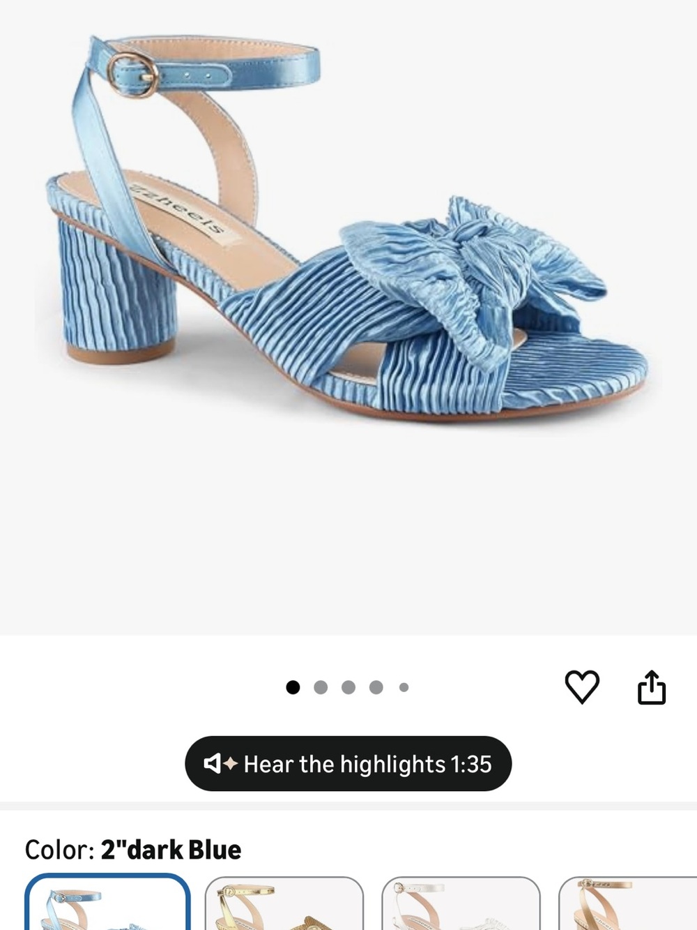 Light Blue  Knot Block Heel Sandal